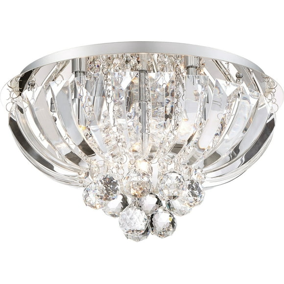Quoizel PCGN1616C Éclairage de Plafond Encastré à Cristaux Scintillants, 5 Lumières, Xénon 200 Watts, Chrome Poli (9 Pouces H x 16 Pouces L)