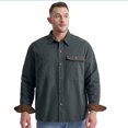 thumbnail image 5 of Men's All Cotton Flannel Shirt, Long Sleeve Casual Button Up Shirt, Brushed Soft Outdoor Shirts（grey）, 5 of 5