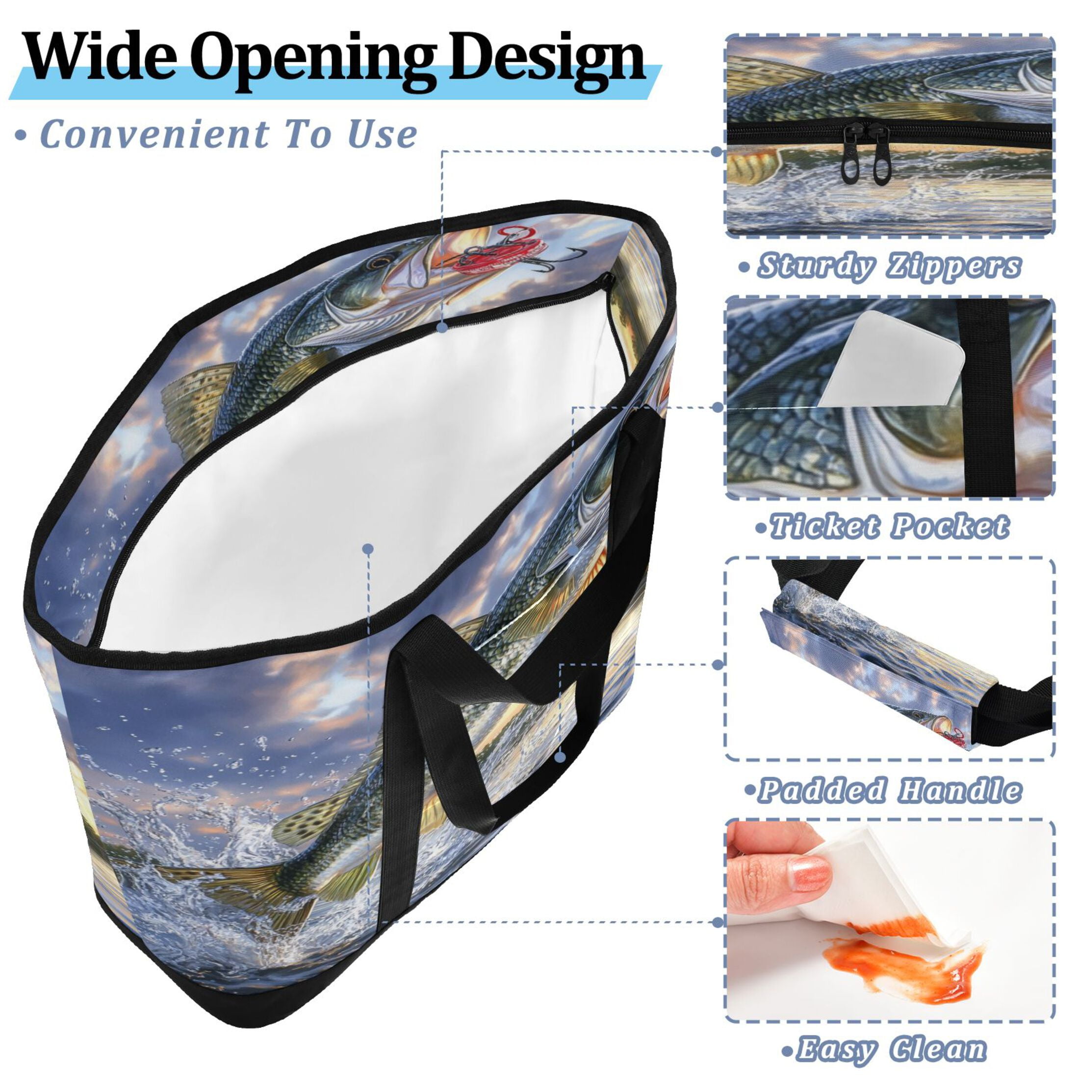 Large Hand-held Ice Pack Picnic Bag Insulation and Refrigeration Suitable for Shopping Picnics and Camping Golden Fish Picture