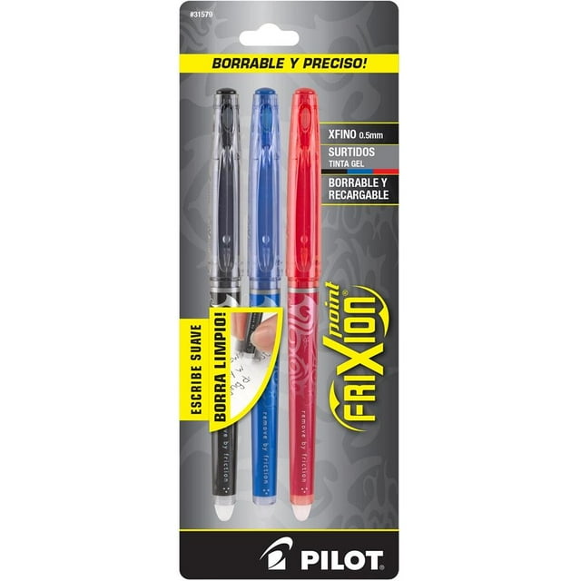Bolígrafos Borrables Pilot Frixion Point Colores Surtidos, Blíster con 3 Piezas