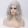 thumbnail image 3 of BERON Silver Grey Short Wigs Women Girls Curly Wavy Hair Wig 14" Body Bob Cosplay Party or Daily Use Wigs, 3 of 4