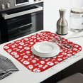 thumbnail image 3 of Red Christmas Santa Pattern Dish Drying Mat for Kitchen 1 Pack, Ultra Absorbent Microfiber Dishes Drainer Mats,16x18in(41x46cm), 3 of 6