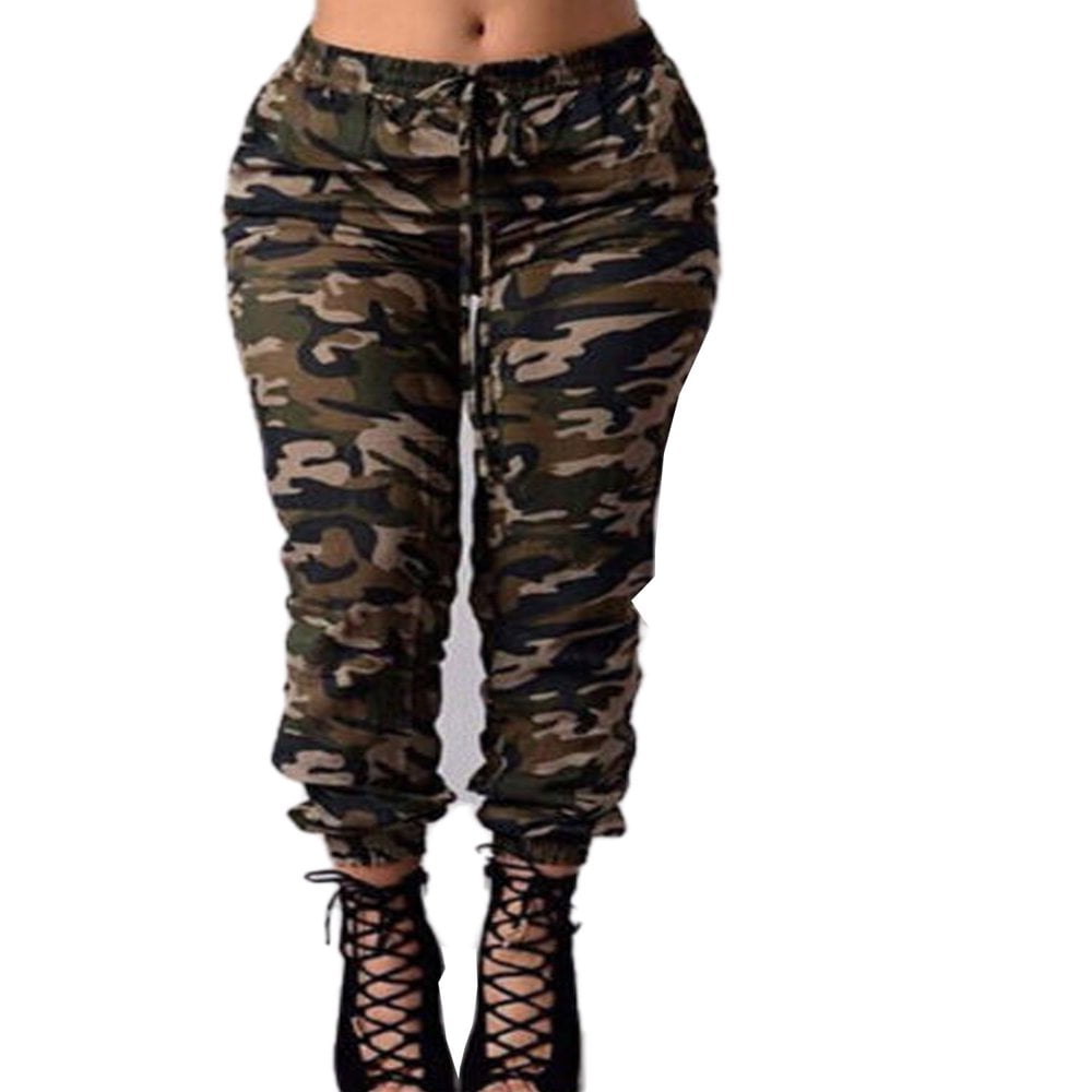 Green camo joggers womens sale