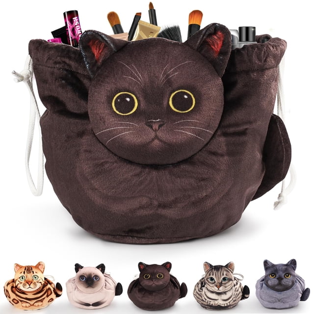 Bolsa de maquillaje Openhahaha Organizador de viaje con cordón para gatos