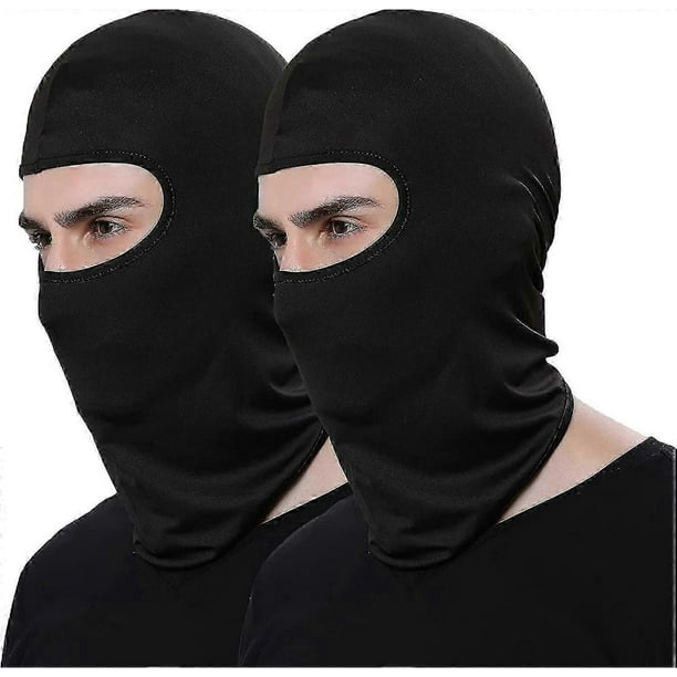 Pack Of 2 Bandana Face Hat For Outdoor Airsoft Motorcycle Ski Mask Winter Sun Balaclava Black Tactical Hood Helmet Face Cover