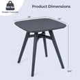thumbnail image 3 of Gymax Square Outdoor Dining Table All-Weather Plastic Patio Bistro Table for 4 Gray, 3 of 10
