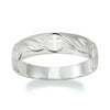 Men's 10kt White Gold Etched Wedding Band