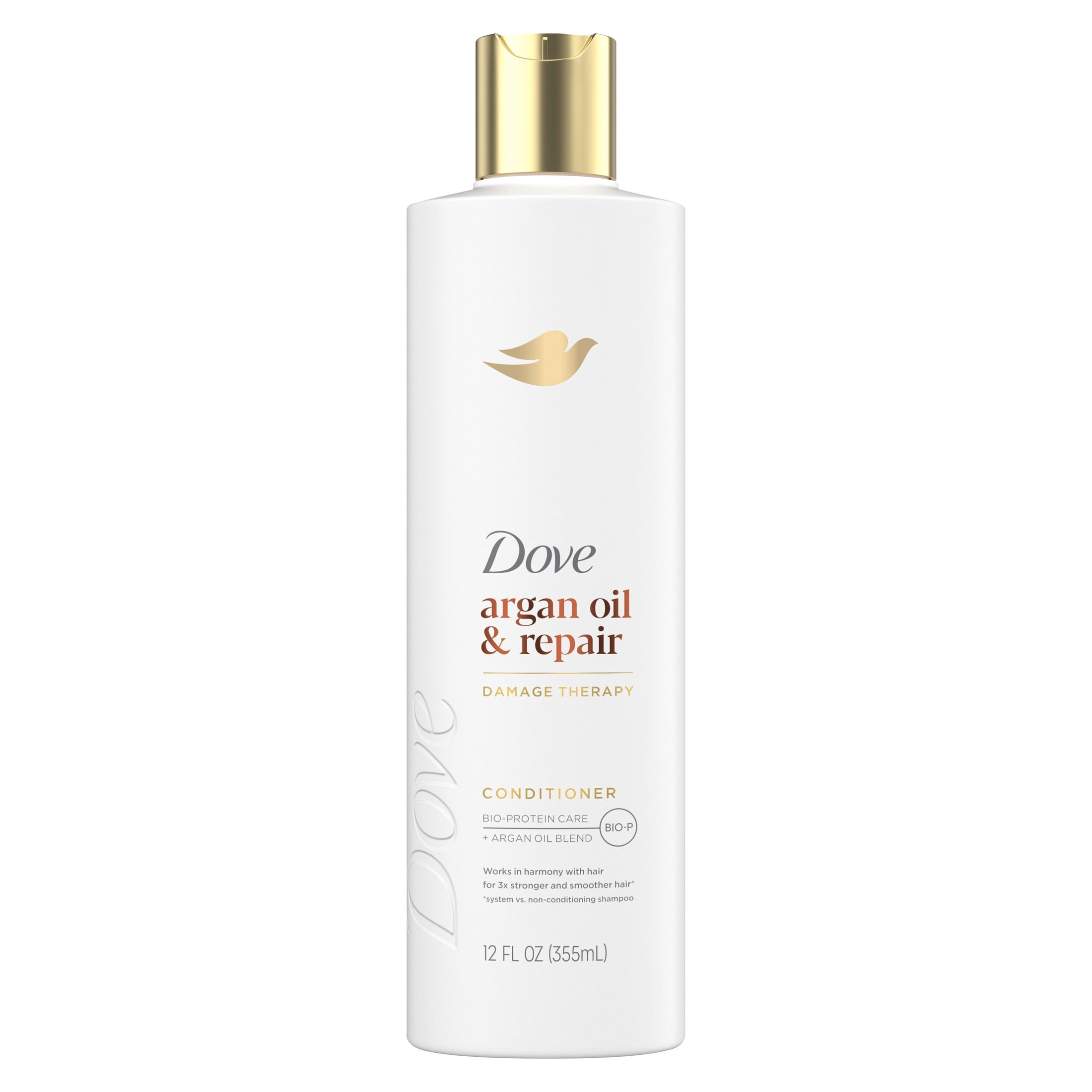 (2 pack) Dove Conditioner for Fine Hair Argan Oil & Repair with Bio-Protein Care Technology and Argan Oil Blend, 12 Fl Oz