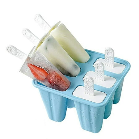 

Popsicles Molds 4/6 Cells Silicone Ice Pops Molds Reusable Popsicles Mold with Handle for DIY Popsicles New