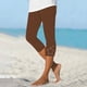 thumbnail image 2 of Pantalones capri ajustados de cintura alta para mujer: ropa informal de verano, fácil cuidado, perfectos con camisetas, 2 of 4