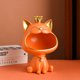 thumbnail image 1 of Escultura Figura de resina con diseño de gato de la fortuna para estudio en el hogar (naranja), 1 of 8