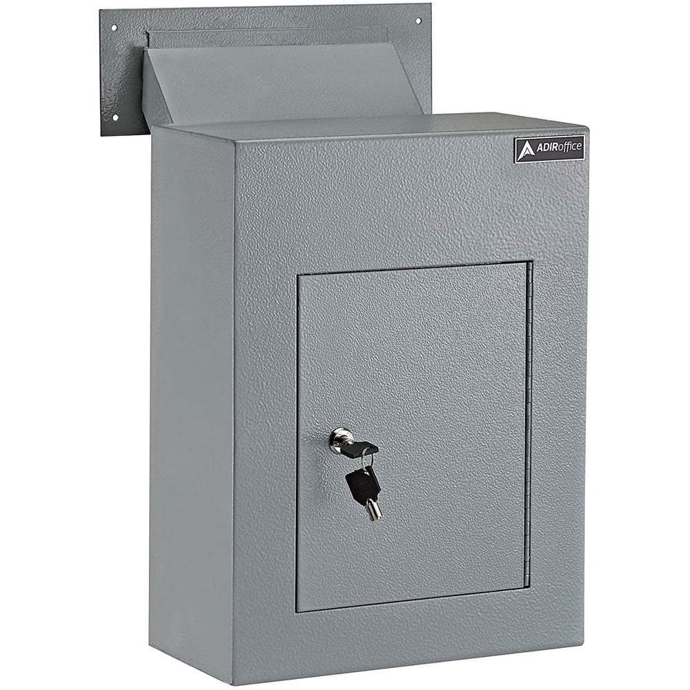 AdirOffice Steel ThroughTheWall Safe Mail/Drop Box W/Adjustable Chute