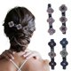 thumbnail image 2 of Pinzas para el cabello trenzadas con flores de cristal - Horquillas brillantes de tres flores para mujeres y niñas, pinzas para el cabello con flores de piedra de cristal, horquilla floral Duckbi, 2 of 4