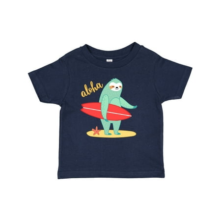 

Inktastic Beach Sloth Surfing Aloha Gift Baby Boy or Baby Girl T-Shirt