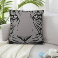 thumbnail image 6 of ZICANCN Tiger Texture Pattern Grey Black Throw Pillow Covers, Bed Couch Sofa Knit Decorative Pillow Covers for Living Room Farmhouse, 12"x12", 6 of 8