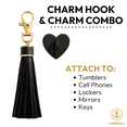 thumbnail image 6 of Biddlebee Tumbler & Purse Charm with Charm Hook Drinkware Accessory, Black Tassel, 6 of 10
