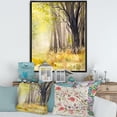 thumbnail image 2 of Designart 'Bright Sunshine Through The Yellow Forest Trees II' Traditional Framed Canvas Wall Art Print, 2 of 5