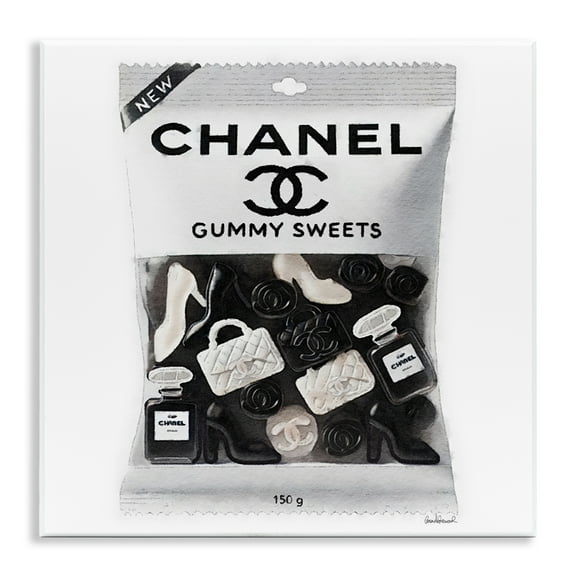 Stupell Industries White & Black Fashion Candy Fashion Painting Unframed Art Print Wall Art, 12 x 12