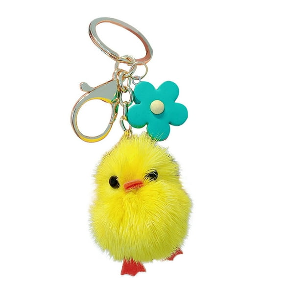 Lints Metal Animal Shape Keychain Portable Cute Hanging Electroplate Women Children Pencil Case Pendant Key Holder Gift Green Flower