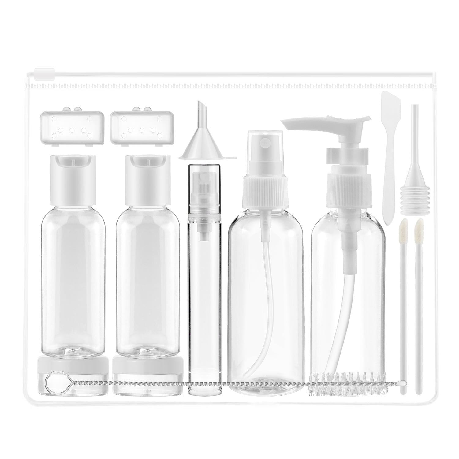 15 Pcs Travel Bottles Set Leak Proof TSA Approved Clear Cosmetic