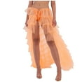thumbnail image 1 of Jupes Maxi pour Femmes Mode Décontractée Queue Fluide Maille Plissée Taille Haute Jupe Décontractée Vêtements d'Été pour Femmes Orange Taille Unique, 1 of 3