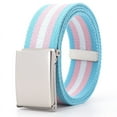 thumbnail image 5 of 15in Rainbow Striped Belt Unisex Luxury Brand Design High Quality Slim Belt Fashion Casual Jeans Accessories, 5 of 7