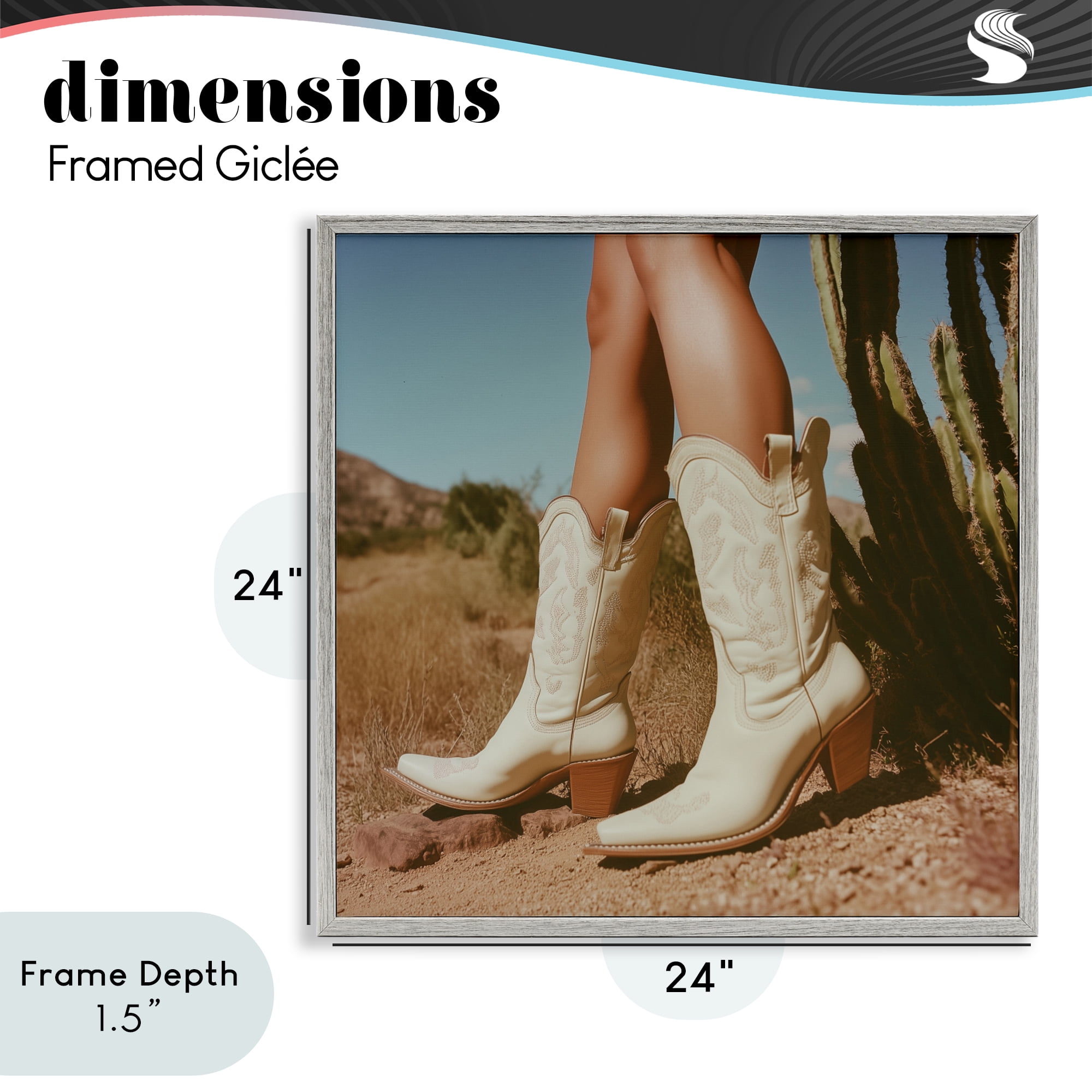 Stupell Industries Desert Boots Step Gray Framed Giclee Art, design by Heidi Kuntz
