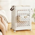 thumbnail image 6 of Costway Collapsible Laundry Basket Movable Laundry Cart with Side Basket, Lockable Wheels, 6 of 10