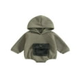 thumbnail image 1 of Bébé Filles Garçons Printemps Automne à Capuche Romper Manches Longues Contraste Couleur Romper avec une Poche, 1 of 9