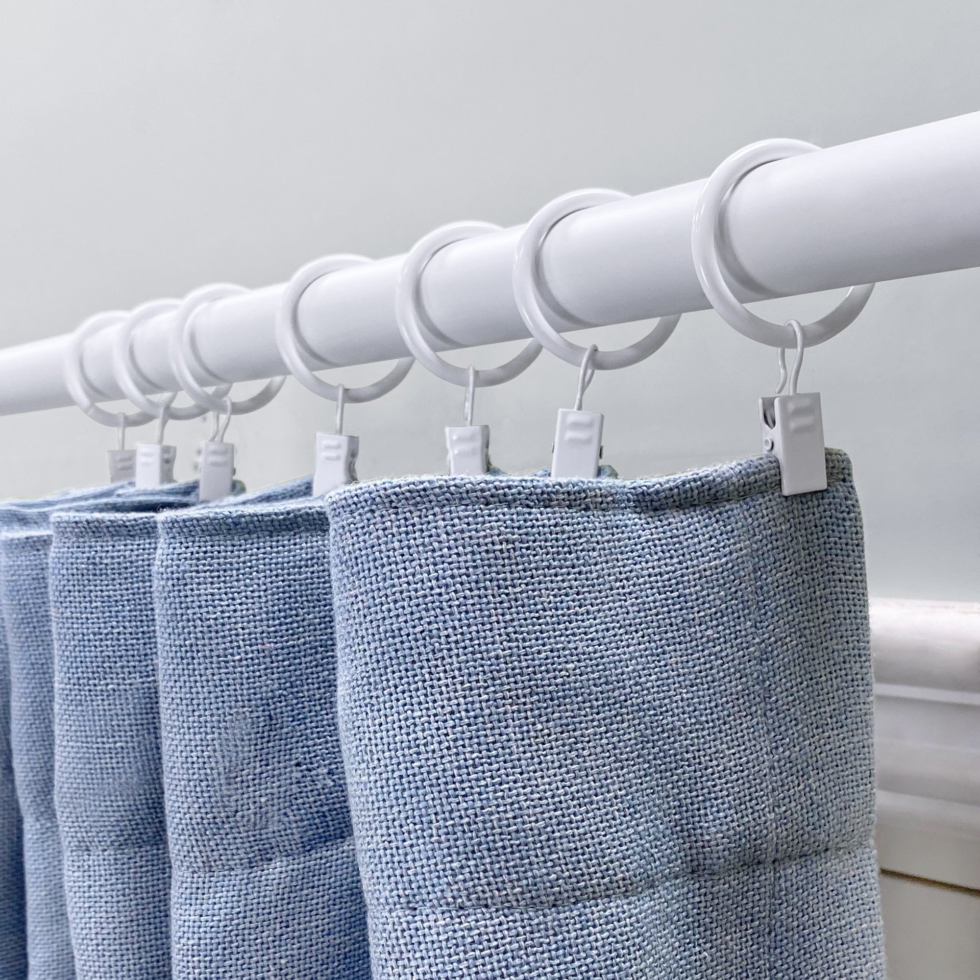 Lumi 1-1/4 in. Clip Rings For 3/4 in. Curtain Rods Matte Black(7-Pack)