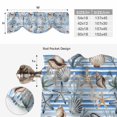 thumbnail image 6 of Tie Up Valance Curtain for Kitchen,Watercolor Marine Shell Conch Starfish Rod Pocket Short Curtains Adjustable Tie-Up Shade Valances,Ocean Life Blue Stripes Window Treatment for Bathroom Living Room, 6 of 9