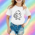 thumbnail image 5 of Girls' Easter Cute Diy Rabbit Egg Pattern T Shirt Everyday Top White 12Y-13Y, 5 of 6