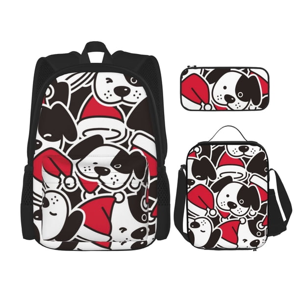 Balery Cute Dog Mochila Escolar 3 en 1 para Niños - Mochila Resistente con Lonchera Térmica y Estuche - Mochila Escolar para Niños y Niñas
