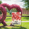 thumbnail image 6 of Hello Valentine''s Day Love Decorative Garden Flag, Red Heart Balloons Polka Dots Stripes Yard Outside Decorations, Anniversary Wedding Holiday Outdoor Small Home Decor Double Sided 12.5x18, 6 of 6