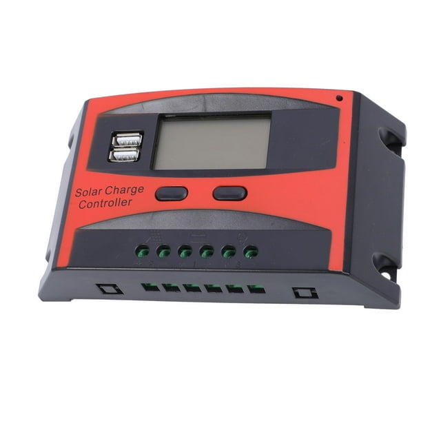 12/24V Solar Controller, Large LCD Screen Display, Adjustable Parameters, Dual USB Ports Outputs, Intelligent , MPPT Tracking for Solar Charging Controller