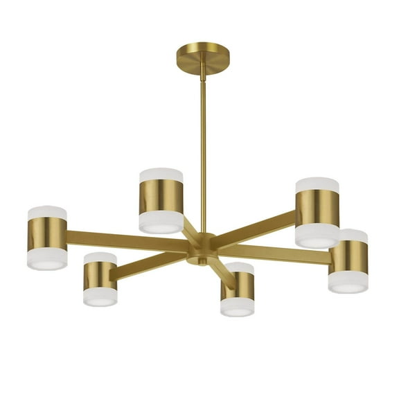 WLS-2884LEDC-AGB-Dainolite-Wilson - 84W 12 LED Chandelier In Modern Style-4.75 Inches Tall and 28 Inches Wide-Aged Brass Finish