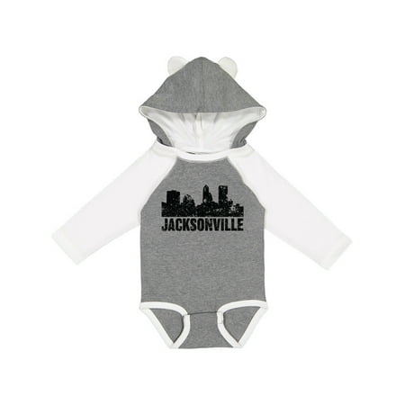 

Inktastic Jacksonville Skyline Grunge Gift Baby Boy or Baby Girl Long Sleeve Bodysuit