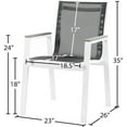 thumbnail image 3 of Meridian Furniture Nizuc Black Outdoor Patio Dining Arm Chair (Set of 2), 3 of 7