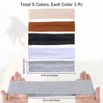 thumbnail image 2 of 5pcs 5 colors Stretchy Wide Headbands for Hair Band Knot Tie Athletic Turban Mixed color 55x235x4mm Inner Diameter: 140mm 1pcs/color, 2 of 3