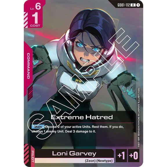 Gundam Newtype Rising Rare Extreme Hatred GD01-112