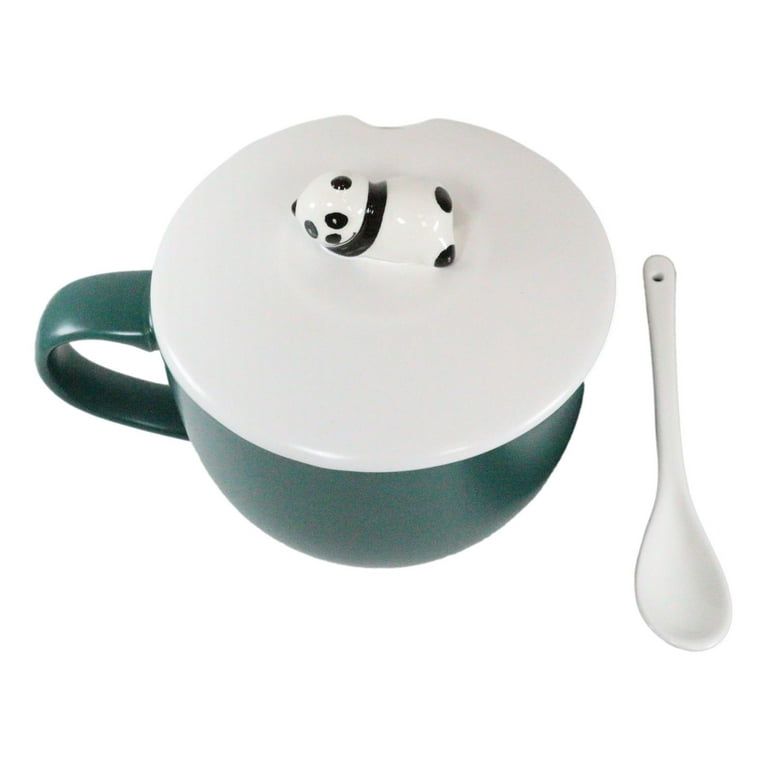 Panda Cup, Ceramic Coffee Mugs, Cute Panda Coffee Mug with Lid & Spoon