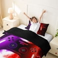 thumbnail image 4 of meiyoeat Neon Lightning Gamer Twin Bedding for Teens Boys, Electric Purple Red Gaming Duvet Cover Set, Black Reversible2 Pieces, 1 Duvet Cover and 1 Pillowcase, 4 of 7
