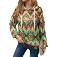 thumbnail image 3 of Hoodies For Women Oversized Winter Cute Sweatshirts Pullover Trendy Fall Clothes, Floral Print Lightweight Design without Pockets for Fall Winter Style and Comfort,Green,M, 3 of 8