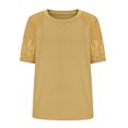 thumbnail image 4 of Women Glitter Short Sleeve Shirts Pullover Tops Casual Crewneck Tee Fashion Blouses Summer Outfit, 4 of 5