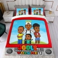 thumbnail image 4 of Jools TV Conjunto de sábanas temático, trío de piezas, cómodo y amigable con la piel, diseño único, regalo de decoración para el hogar para familiares, amigos y fans,135cm *200cm, 4 of 6