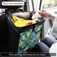 thumbnail image 2 of Green Butterfly Car Dumpster Leakproof Trash Can Organizer Waterproof Garbage Bin 11x11x5.9in Oxford Cloth, 2 of 8