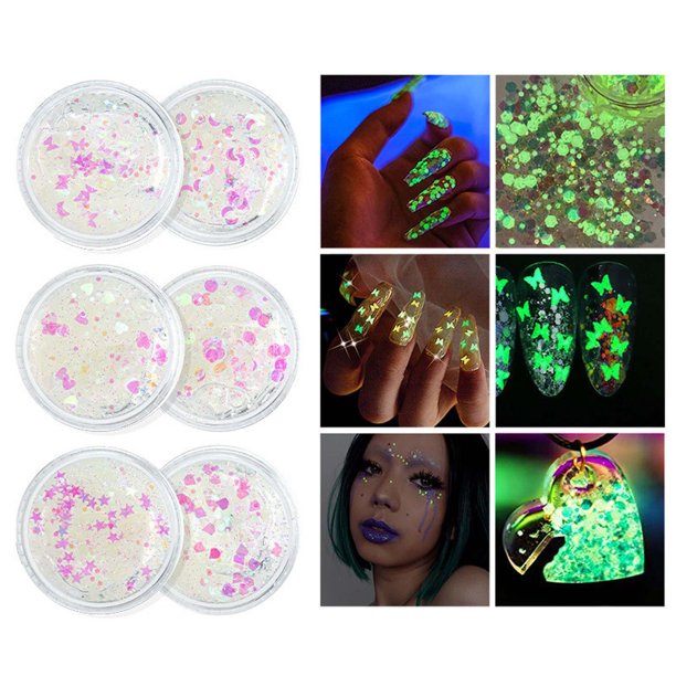 Ganfancp Luminous Glitter Gel Glitter Gel Set, Long Wear Glitter Glitter Gel para Festiva Masquerade Cumpleaños Maquillaje Ofertas Flash Liquidación 1 Juego de Gel de Purpurina (6 Piezas)