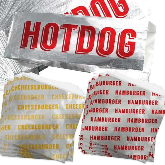 Avant Grub Retro Grease Proof Foil Cheeseburger Wrappers, 75 Combo Pack