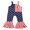 Red Stripes Navy Stars, variant on 4th of July Kids Toddller Baby Girl Bell Bottoms Outfits Sleeveless Jumpsuit Flare Pants Overalls Summer Clothes