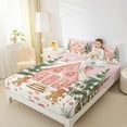 thumbnail image 4 of Manfei Merry Christmas Queen Sheet Sets,Kawaii Gingerbread Man Flat Sheet,Green Xmas Tree Queen Fitted Sheet For Girls Teens,Luxury Bedroom Decor,4pcs, 4 of 7